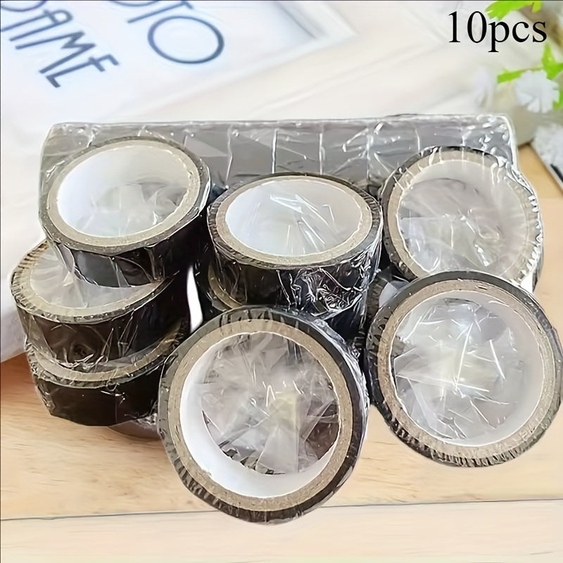 TEMU 10 Rolls Heavy-duty Black Electrical Tape - High Temp Resistant () Tape For Wiring, Electrical Repairs, Diy & Industrial Use - Strong Adhesive