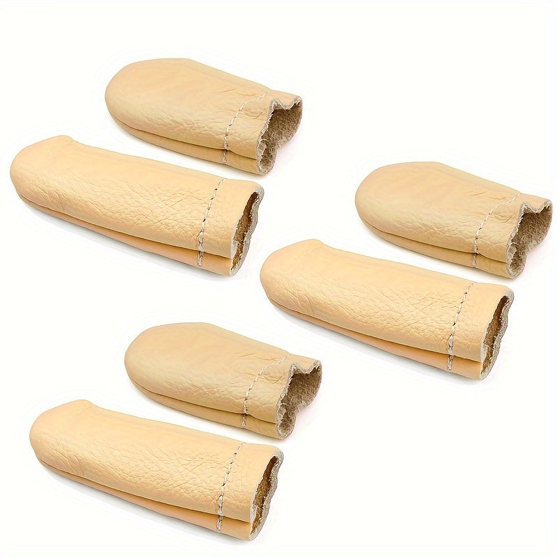 TEMU 3 Pairs Leather Finger Protector Needle Felting Knitting Finger Thimble Guards Tools For Sewing Needlework Handmaking(random Color)