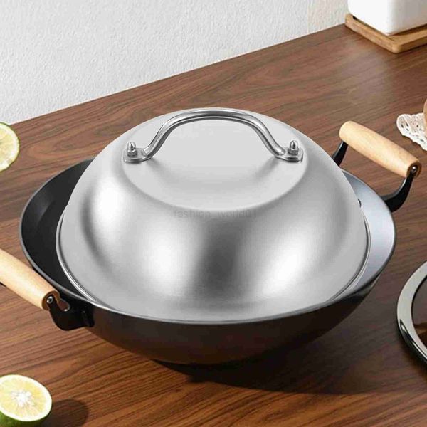 Stainless steel flat bottomed pot cover is a durable and comfortable handle for portable cookware. It is used for picnicking barbecuing and
