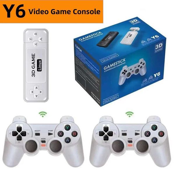 Y6 2.4G Wireless Gaming TV Stick Retro PS1 Home 4K HD Portable Video Game Console Port Mtiplayer 10000 Games Y241109