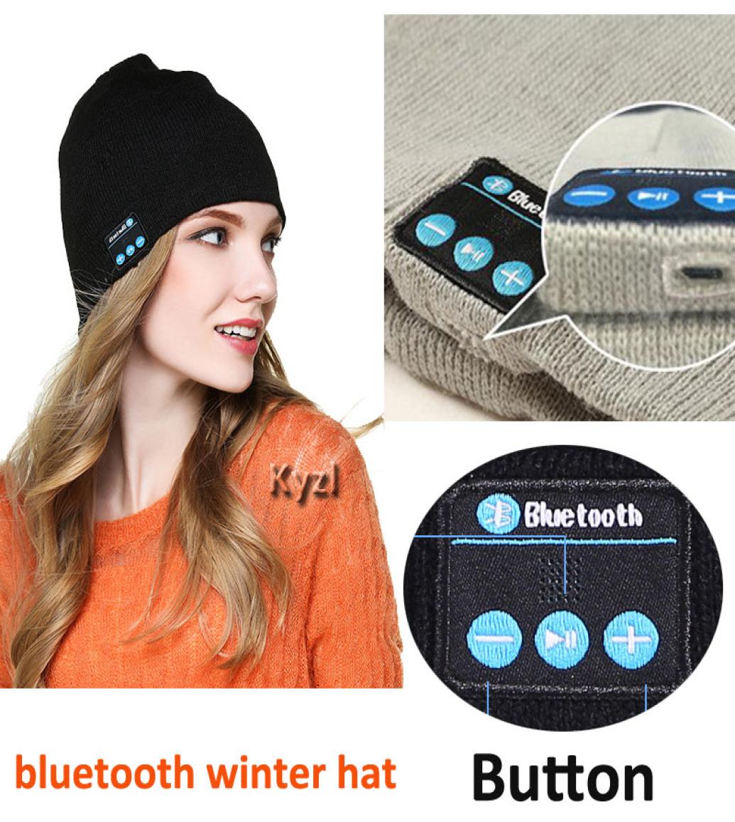 HD Bluetooth Winter Hat Stereo Bluetooth 42 Wireless Smart Beanie Headset Musical Knit Headphone Speaker Hat Speakerphone Cap 1806840894