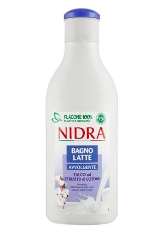Nidra Bain de lait enveloppant au talc et à l'extrait de coton 750 ml