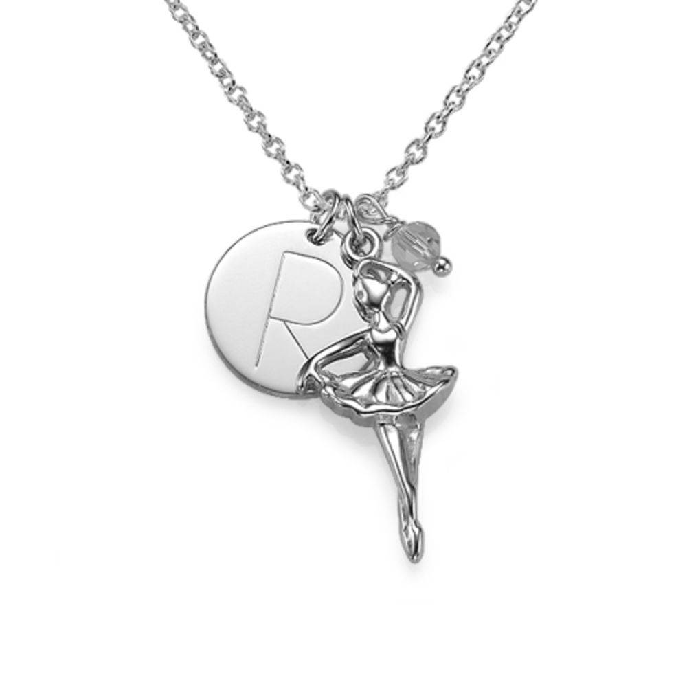 Ballerina Necklace with Personalised Charm in Sterling Silver