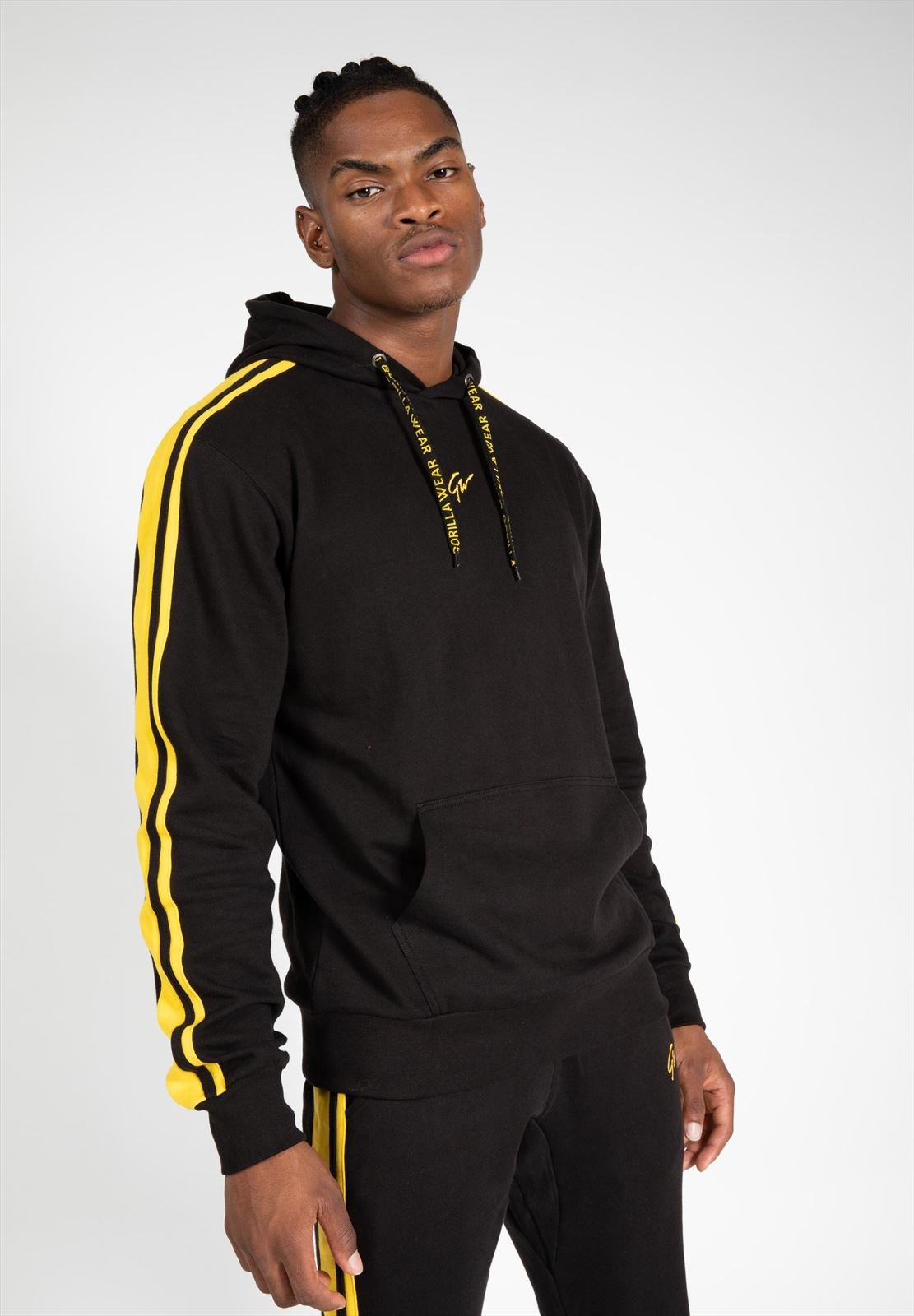 Banks Oversized Hoodie - Black-Yellow - L