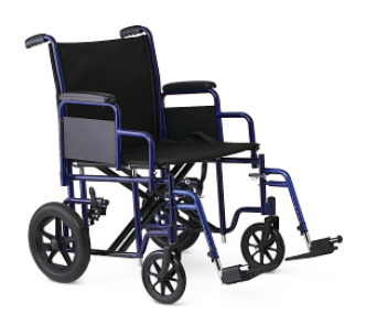 Bariatric Transport Chair with Removable Desk-Length Arms and Swing-Away Footrests, 22" Width, Each