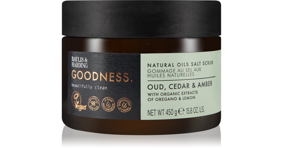 Baylis & Harding Goodness Oud, Cedar & Amber salt bodyscrub 450 g