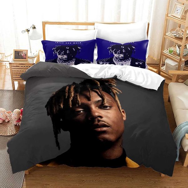 New Juice Wrld Bedding Set Single Twin Full Queen King Size Stars Juice Wrld Bed Set Aldult Kid Bedroom Duvetcover Sets 3D 018 X250203