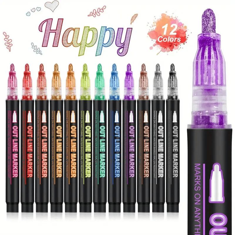 TEMU 12-24-36colours Metallic Pens Pens For Scrapbooking, Birthday Card, Gift Card Writing