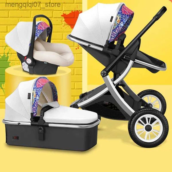 Strollers# 2024 NEW baby stroller 3 in 1 High Landscape Recing Carriage Foldable Stroller Baby Bassinet Puchair Newborn L240311