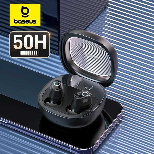 Cell Phone Earphones Baseus WM02 Plus Wireless Earphones TWS Bluetooth 5.3 HeadphonesComfortable Wear50 hours Long Battery LifeLED Digital D