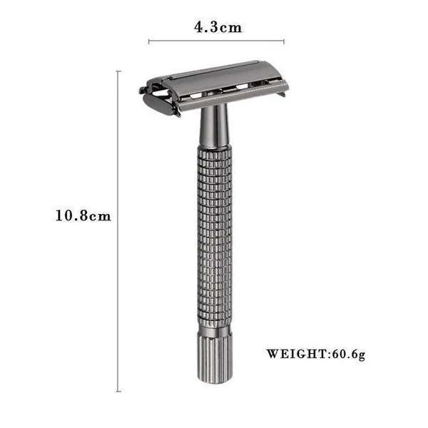 Safety razor shaver manual classic mens and womens hair removal shaver double-sided adjustable safety razor shaver blade W240809