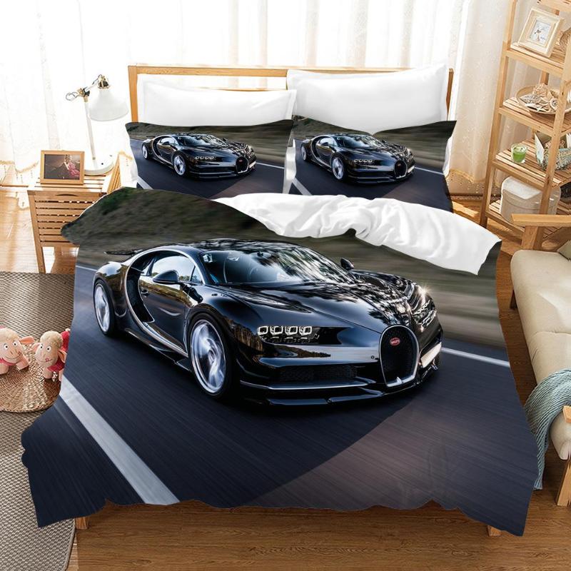 Bedding Sets 3d Race Car Cool Locomotive Series Set Comforter Bed Linen Boy Bedclothes (NO Sheet) Kisd Duvet Cover