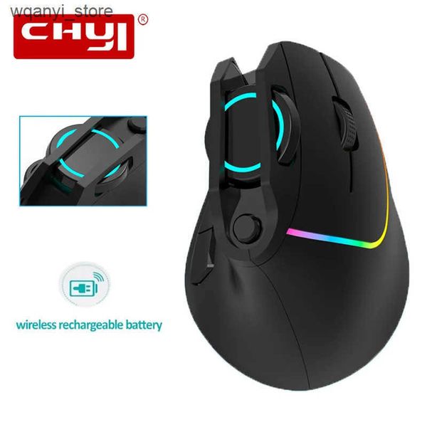 Mice New Ergonomic Vertical Mouse Rechargeable 2.4G Wireless USB Mice Optical Gaming RGB Big Hand Mouse For Laptop PC Computer Office L24091