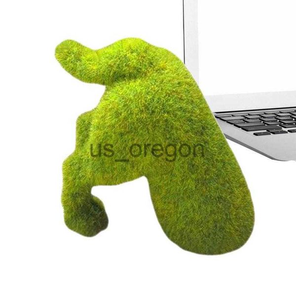 Other Home Decor Furry Flocked Animals Green Fuzzy Flocked Moss Puppy Figurine Decor Animal Flocking Ornament For Plants Patio Garden Home D