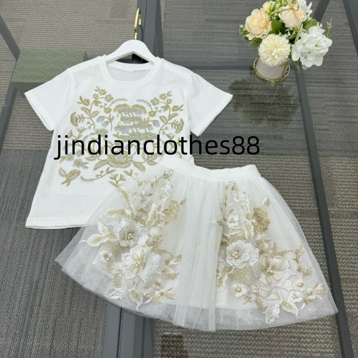 Luxury children's sportswear Designer polo Boys & Girls Clothing set Classic brand clothing set Children's Summer short sleeve two-piece s