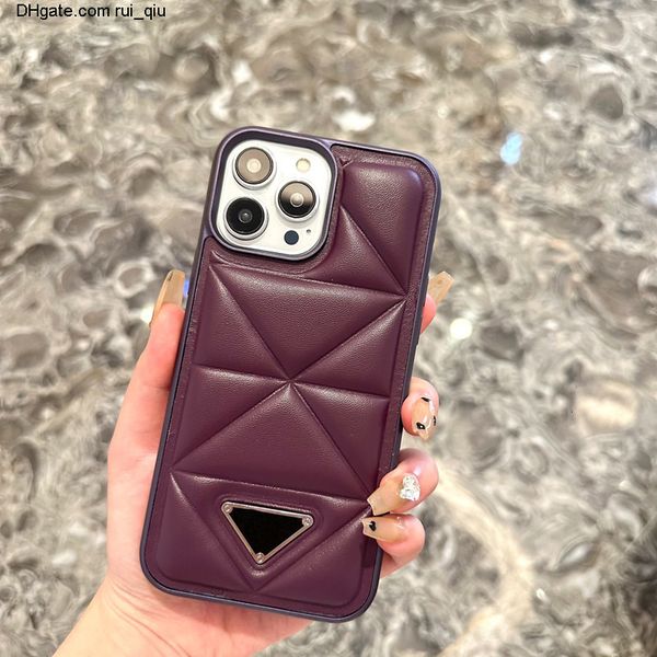 Cell Phone Designer Cases For IPhone 14 13 Pro Max Plus Handbag Luxury Soft Leather Triangle Protection For 11 12 Case D2307053F