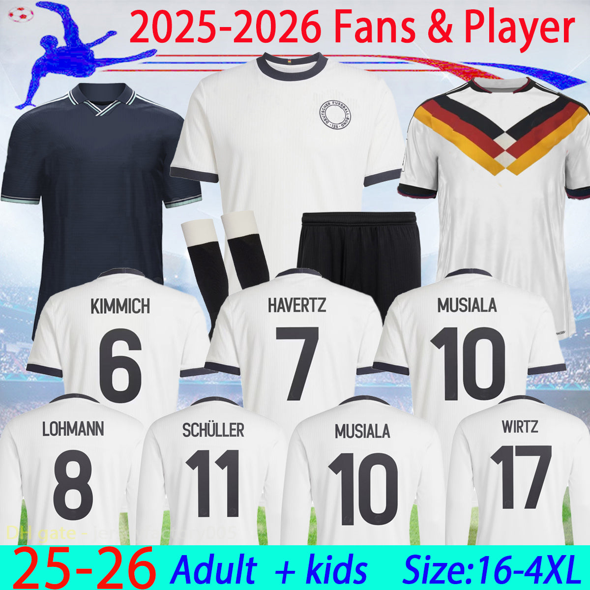 2026 125th Germany 125 Year Anniversary soccer jerseys 25 26 Kit MUSIALA HAVERTZ WIRTZ football shirts men kids sets Limited Edition Whiteout fans p
