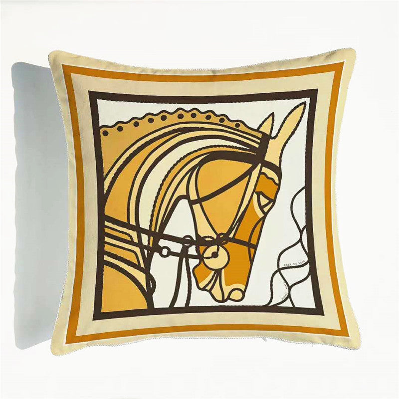 cushion cover 45X45CM Horse Pillow Case Velvet Pillowcase with hidden zip Sofa Car for Office Home Decoration