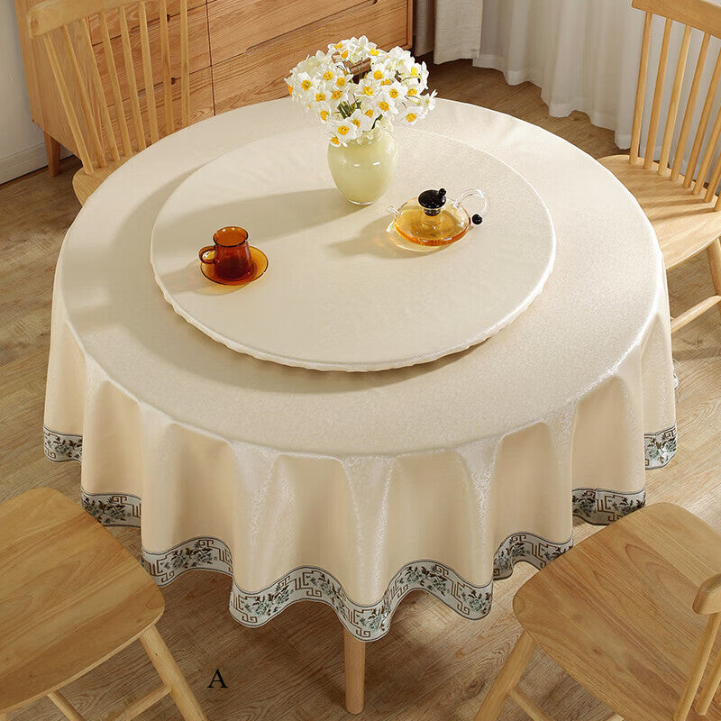 Restaurant Hotel Round Table Mat Household Premium Cloth Leave-in Turntable Oil-proof and Waterproof CW2