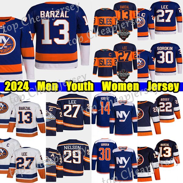 #13 Mathew Barzal Stadium Series hockey jersey #14 Bo Horvat Noah Dobson Mike Bossy Semyon Varlamov Oliver Wahlstrom Alexander Romanov Ander