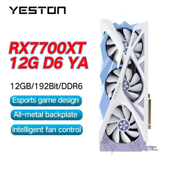 Yeston RX7700XT 12G D6-RX7800XT 16G D6 Graphics Card Gaming GDDR6 NVIDIA 5NM 12G 192Bit 8+8Pin Video Card placa de video