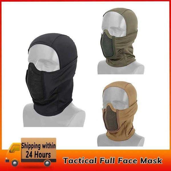 NEW Upgrade Tactical Full Face Mask clava Motorcyc Army Airsoft Paintball gear Metal Mesh Hunting Protective MaskXJ241021