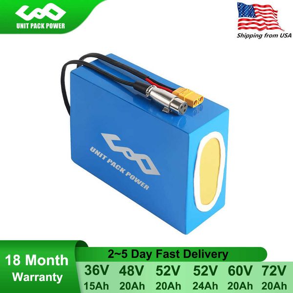 72V 40Ah eScooter Battery 60V 52V 24Ah 36V 15Ah 20Ah 48V Battery Pack 3000W 2000W 1500W 1000W 500W Lithium ion e-Scooter Battery