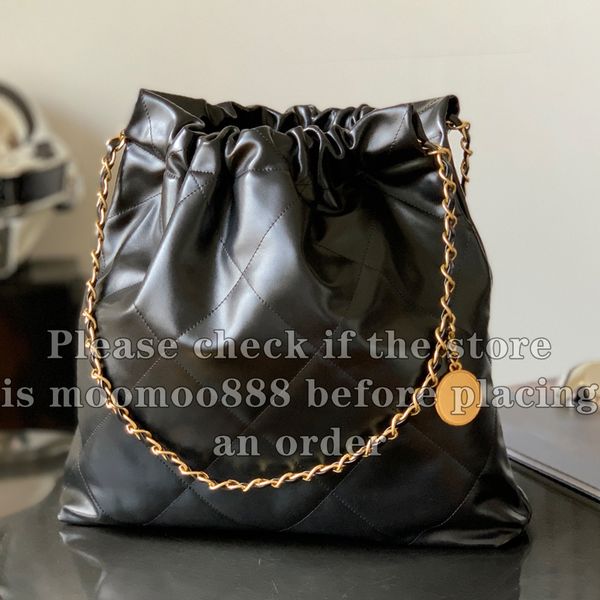12A All-New Mirror Quality 22 Handbag for Women Designer Shoulder Bag Quilted Tote Bag Black Leather Purse Denim Shopping Bag Shoulder Bag C