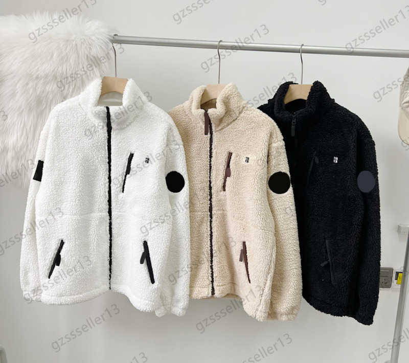 Fashion Womens Jackets Letter Logo Embroidered Printed Lamb Wool Jacket Multi Pocket Design Stand Collar Zipper Profile Coats Women Clothes 3 Colors