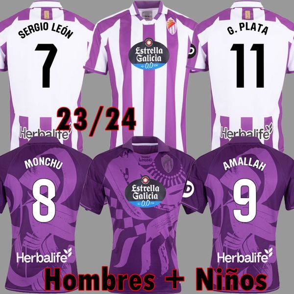 2023 2024 Real Valladolid soccer jersey AMALLAH Club SAD camisetas de futbol kit kids Equipment G. PLATA FOOTBALL SHIRTS MONCHU Man Kits