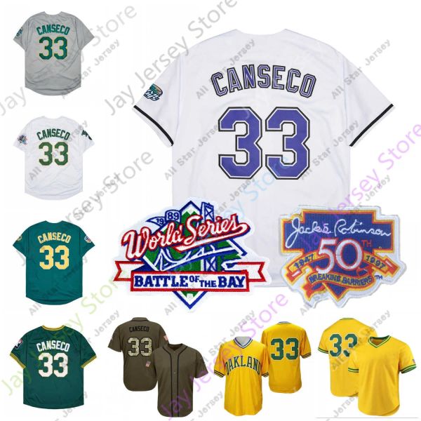 CUSTOM Jose Canseco Baseball Jersey 33 2024 Home Away Full-Button Pullover Jersey