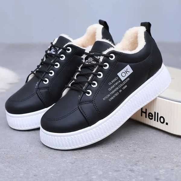 Wen Sneakers 2024 Inverno Novo Altura do sapato de algodão, aumentando o aluno Lace casual Up Celtable Anti Slip Shop Shoes Z241208