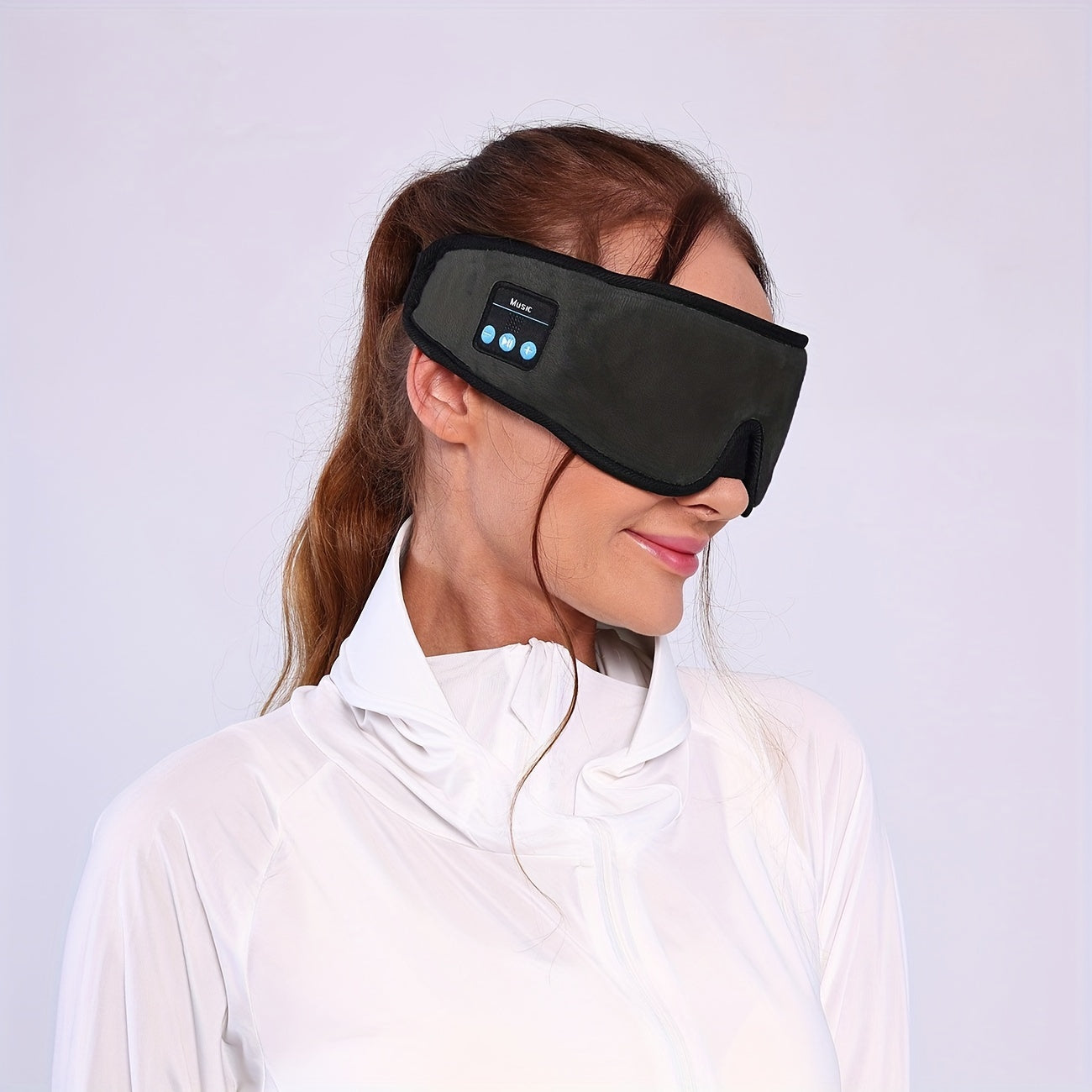 TEMU Wireless Music Mask For Women And Men, No Long Eyelashes Headphones For Sleep Eye Mask, Black Suitable For Running, Exercising, Sleeping,