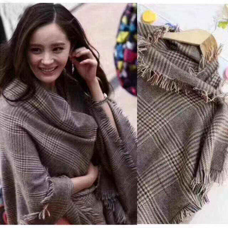 Luxury Plaid Cashmere B Scarf Women Men Winter Warm Pashmina Shawl Wraps Fashion Lady Tassel Scarves bufanda mujer invierno