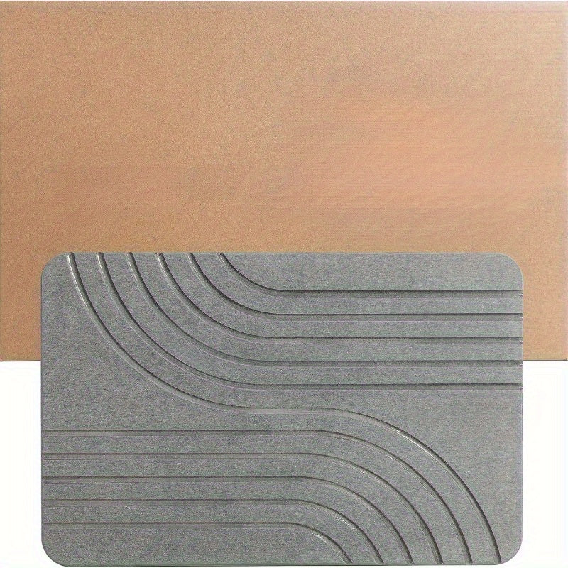 TEMU Stone Bath Mat, Diatomaceous Earth Non-slip Mat - Quick Drying Absorbent Bath Stone Mat - Elegant & , Easy To Clean (23.5 X 15 Graphite)