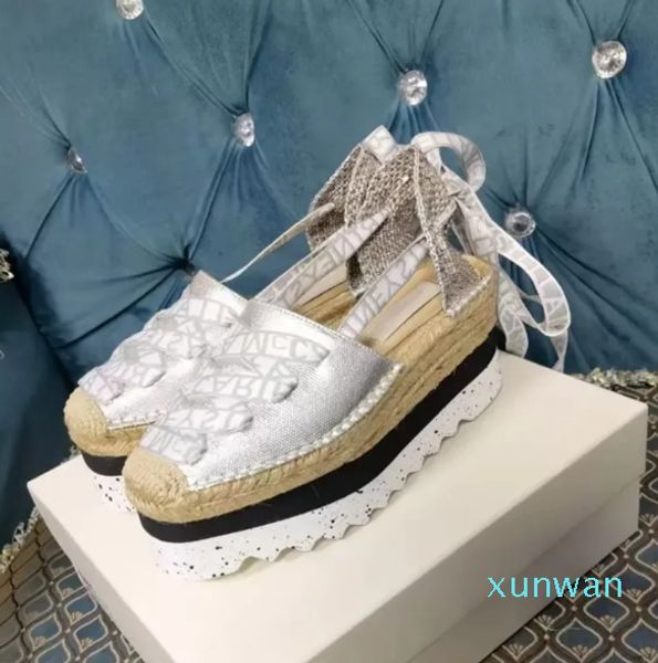 Fashion shoes & accessories luxury sandals women&#039;s platform canvas shoes with straplessspring and summer beach flatwedge sandals handma