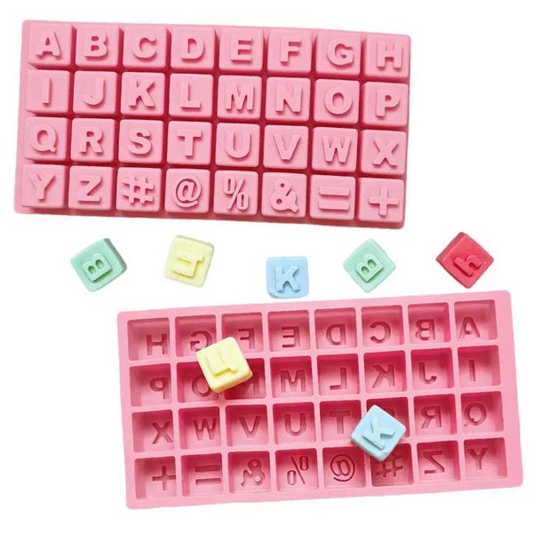 High Quality English letter chocolate silicone mold DIY keyboard gummy ice cube mold square soap candle baking tool home decoration gift T25