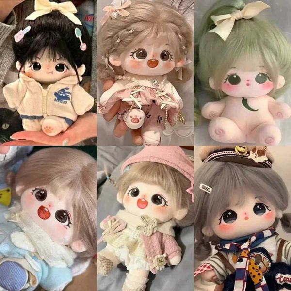 20cm Plush Idol Doll without clothes Cotton Star Dolls Kawaii Long Hair Girl Plush Toys For Fans Collection Gifts Y240801