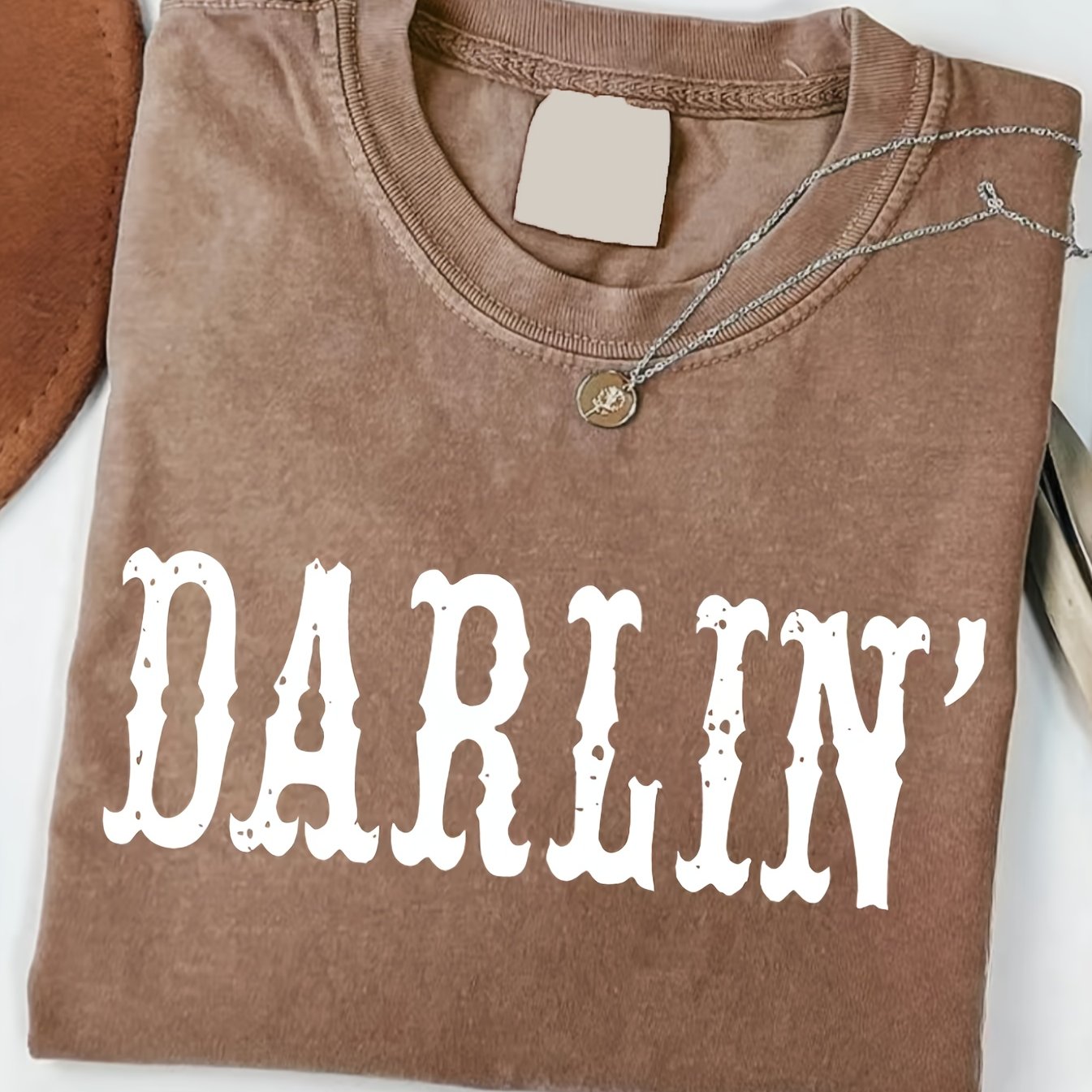 TEMU Comfortable Color Darlin't-shirt, Multi-village Girl Shirt, Nashville T-shirt, Vintage Denim Shirt, Interesting Western T-shirt, 230 Grams Of