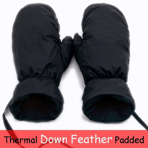 Thermal Snowboard Ski Gloves Men Women Winter Warm Snow Mountain Skiing Snowmobile Mittens Kids Long Rope Hang 241121