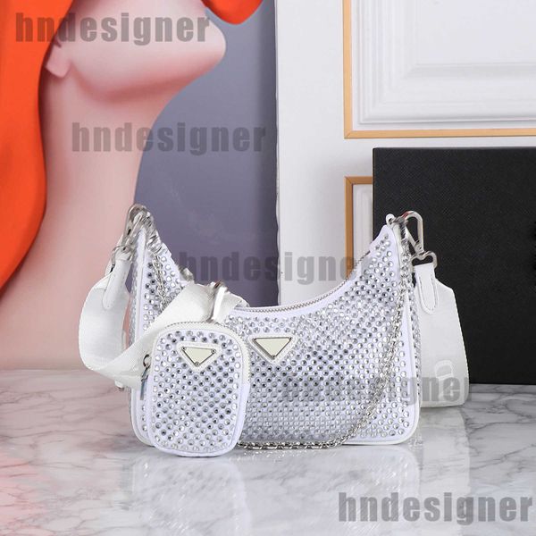 Designer Sparkling Diamond Chain Shoulder Bags Underarm Handbag High End Crossbody Bag Flat Cross Body Bag Chains Tote Bags Women Purse Woma
