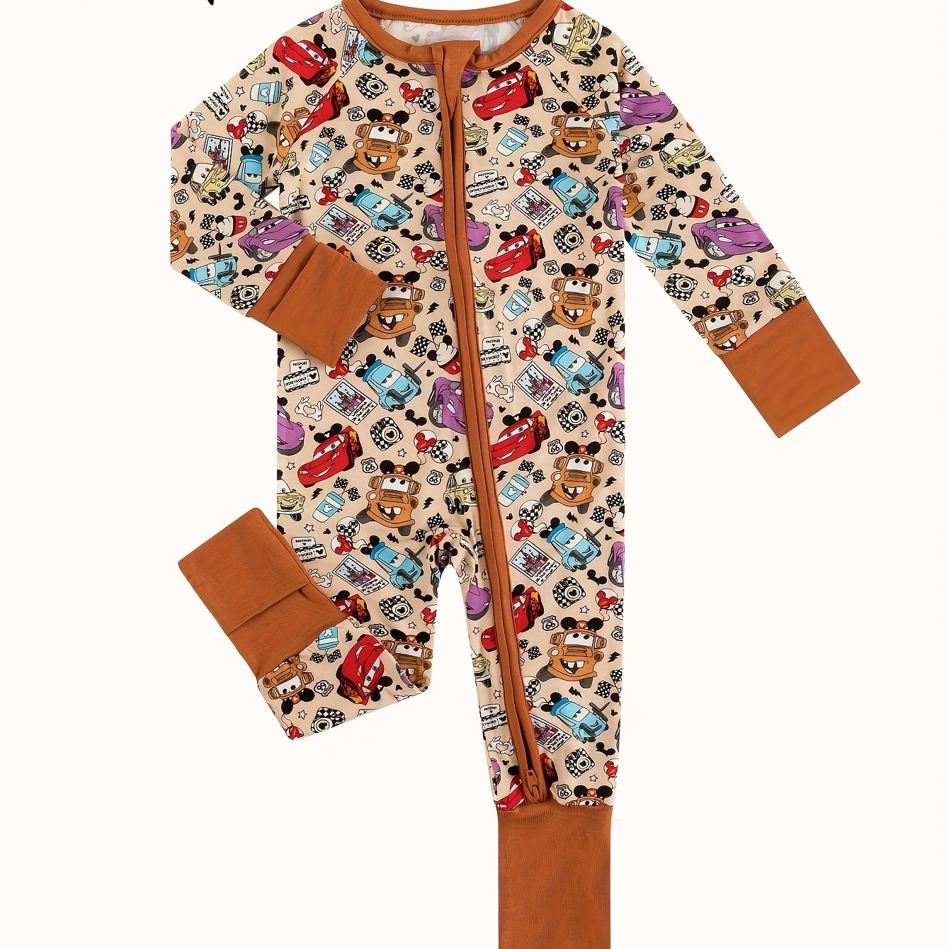 TEMU Boy Clothes, Bamboo Sleepers Boy, Baby Clothes, Baby Items, Suitable For 0-24m, Cars Printed Patterns, Outdoor Games, Travel And Vacation