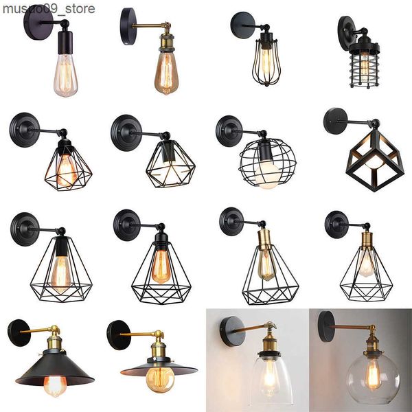 Other Home Decor Loft Adjustable Angle Wall Light Fixture Vintage Iron Cage Ceiling Wall Lamp Sconce for Bedside Aisle Corridor Pub Restaura