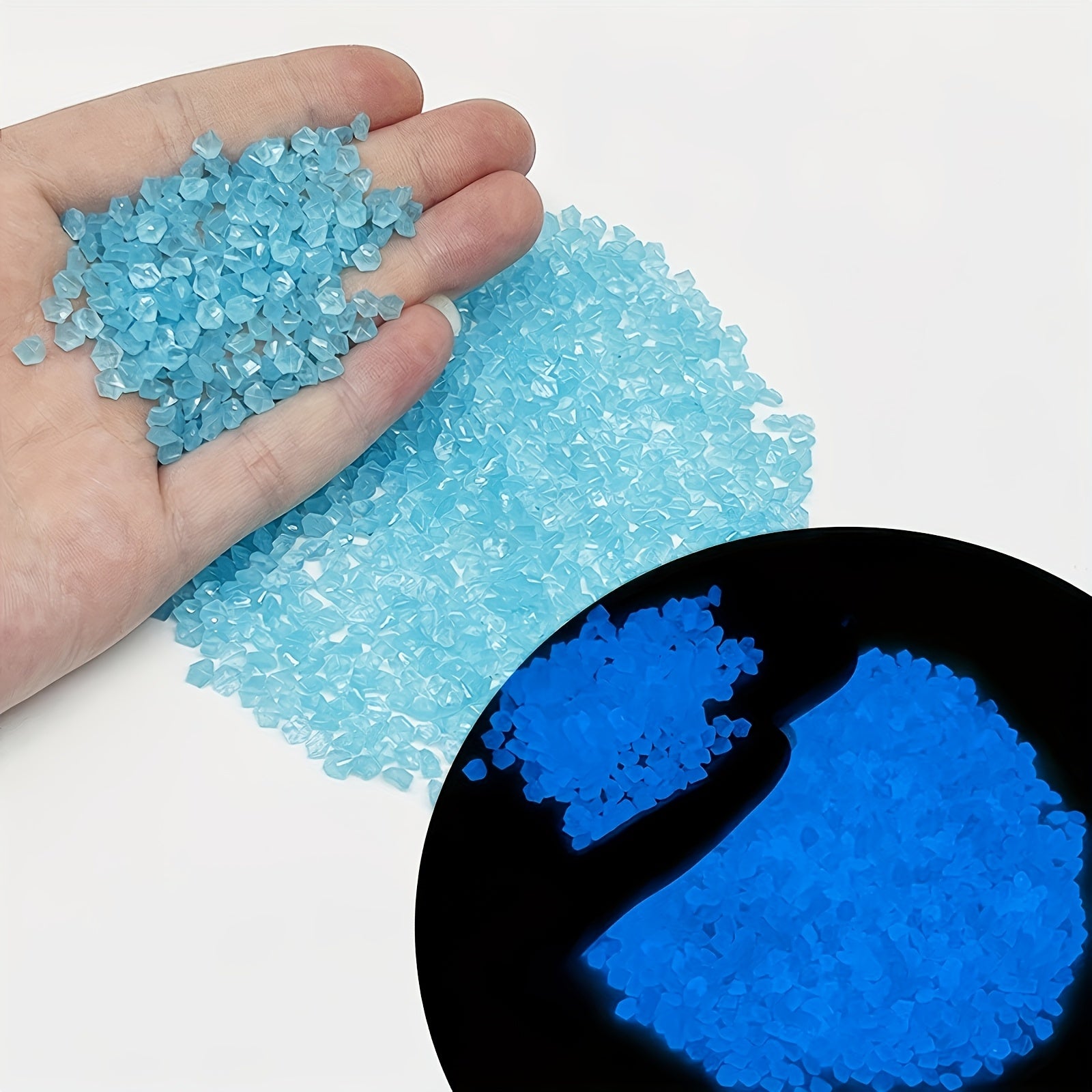 TEMU 5000pcs Of Luminous Resin Sand And Glow Stones - Multicolored 3-5mm, Suitable For Aquariums, Bonsai, Small Landscapes - Outdoor Decorative