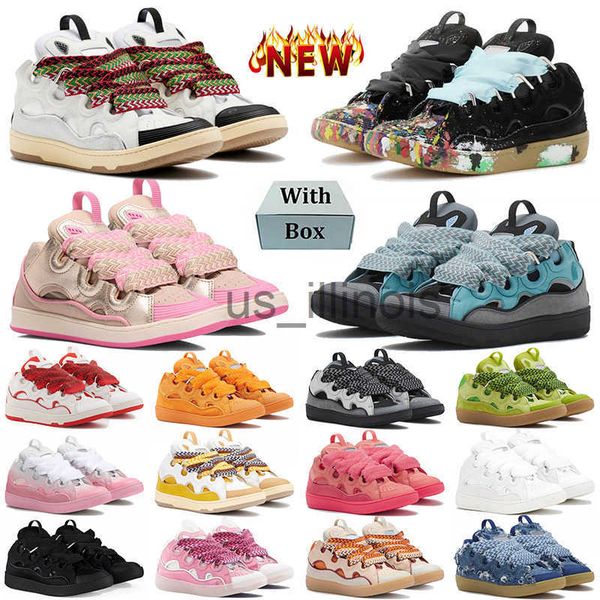 Sapatos casuais Luxo Nappa Calfskin Sneakers Designer Casual Shoes para homens Mulheres brancas marfim rosa jeans azul corredores com plataf