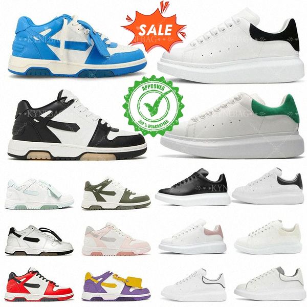 Mens Casual Shoes White Out Of Office Low Flat Sneaker Designer Platform Walking Sneakers Women Running Shoes Black Panda Vintage Distressed