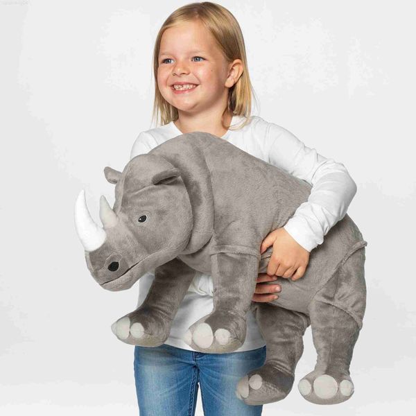 Stuffed Plush Animals 40-60-80cm Rhinoceros DJUNGELSKOG Plush Toys Stuffed Animal Skog Simulation Plush Rhinoceros Dolls Gift for Kids Photo