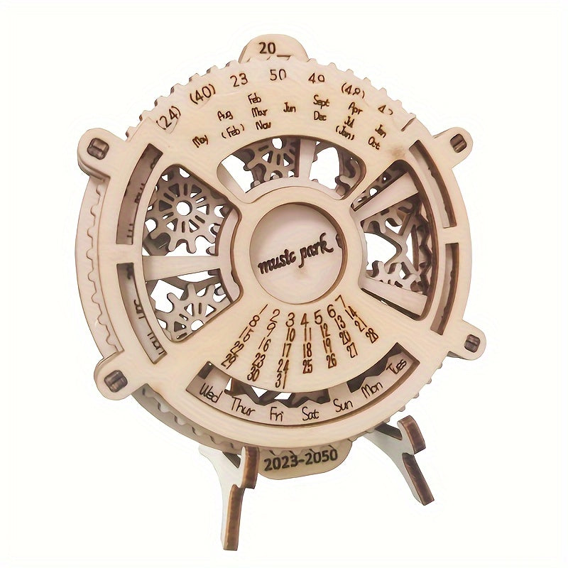TEMU 3d Wooden Puzzle Perpetual Calendar Mechanical Gears Toy Model Kits Building Set Christmas Gifts