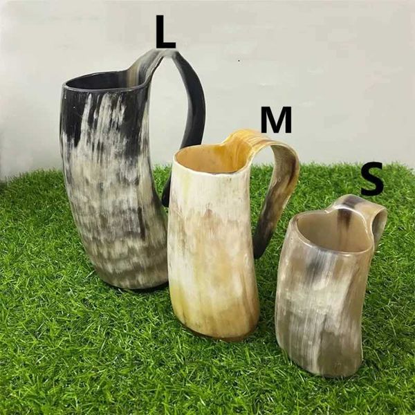 200ml-700ml Drinkware Ox Horn Cup Beer Cup Cow Horn Water Cup Mug Cow Horn Wine Cup Coffee Cups Gifts Bull Horn HandicraftsM240803