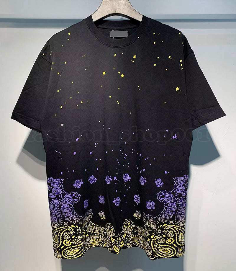 amirirshirt Designer Mens T Shirts Vintage Graphic tee Oversized Washed Black White Y2K Harajuku Gothic Cotton Short Sleeve Print Shirt Men Clothing